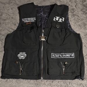 808 Black Tactical Vest with White Graphics